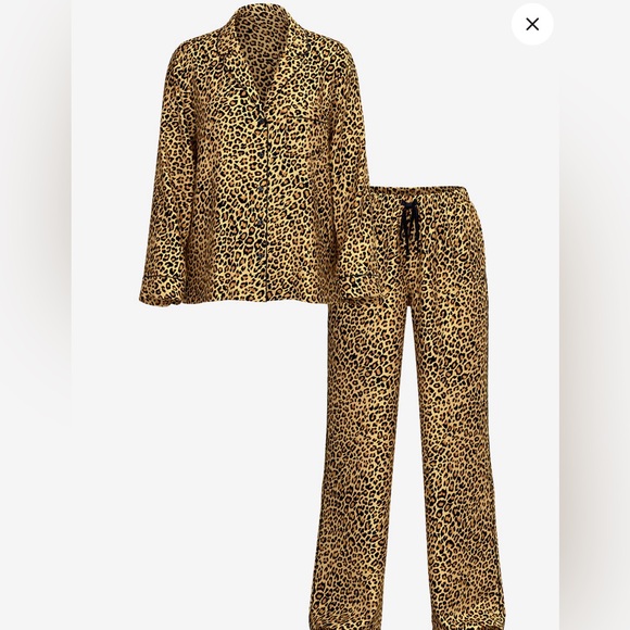 Victoria's Secret Other - VICTORIA'S SECRET - Satin Long Pajama Set - (New Glam Leo)